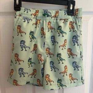 Andy & Evan Boys Size 7 Swim Trunks Shorts Green Dinosaur Dino Beach Pool